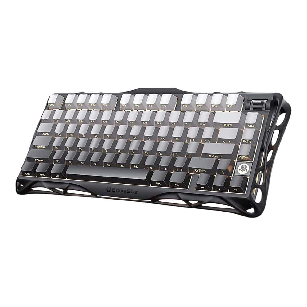 Gravastar GravaStar K1 Mercury 75% Wireless Mechanical Gaming Keyboard, Crystal Black | GSK1_XTAL_BLK - Color: Gradient Black