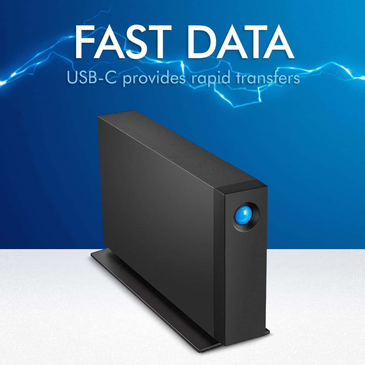 Lacie LaCie d2 Professional 18TB External HDD, 7200 RPM Disk Speed, Rescue Data Recovery Services, Speeds of up to 260 MB/s, For Mac And PC Desktop, 1 Month Adobe CC, USB-C / USB 3.1, Black | STHA18000800 - thumbnail 5