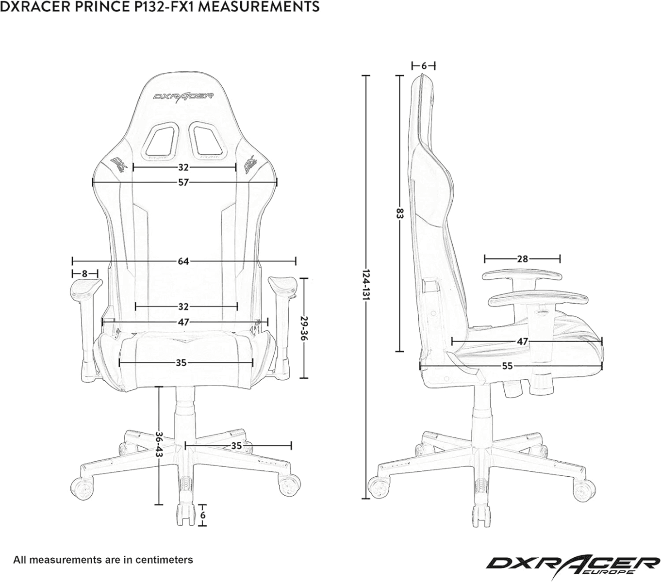 DXRacer Prince P132 Gaming Chair, Premium PVC Leather Racing Style Office Computer Seat Recliner with Ergonomic Headrest and Lumbar Support, Standard, Pink and White large size - thumbnail 5