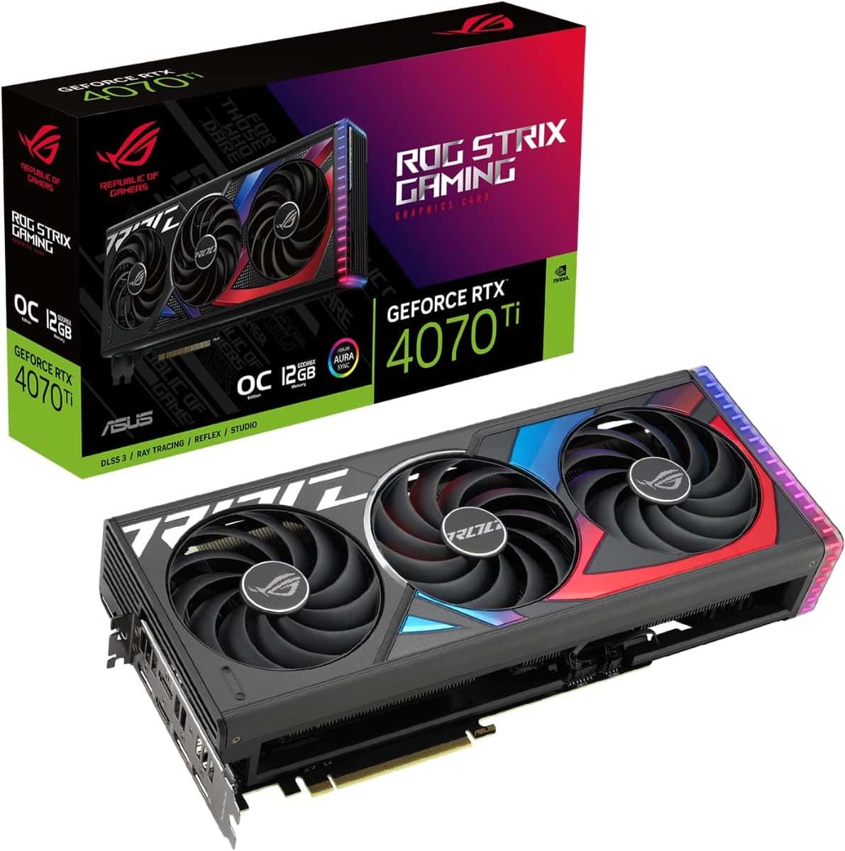 Asus ASUS ROG STRIX RTX 4070TI 012GB OC EDITION GDDR6X REPUBLIC OF GAMING GRAPHIC CARD,90YV0II0-M0NA00 ,4711081958895,195553958899 - thumbnail 1