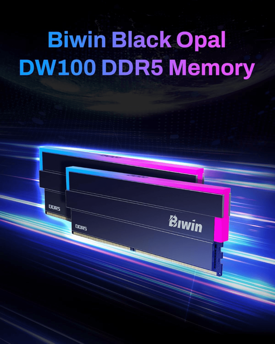  Biwin Black Opal DW100 DDR5 RGB RAM 32GB (16GBx2) 6000MHz CL30 Computer Memory Intel XMP 3.0 AMD EXPO Compatible-Black | B5DW100326030ER2G-CB001 thumbnail 3