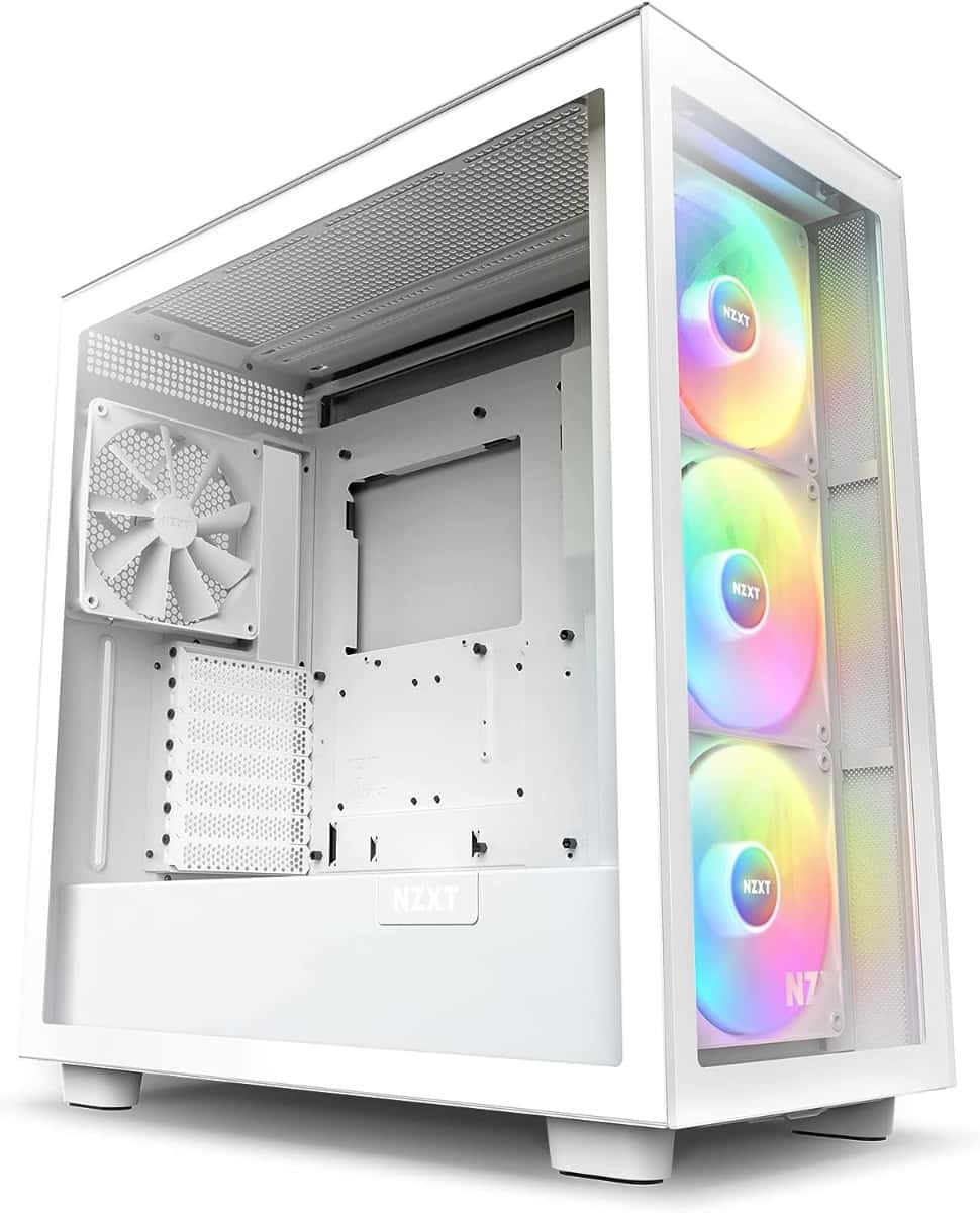 NZXT NZXT H7 Elite - CM-H71EW-02 - ATX Mid Tower PC Gaming Case - Front I/O USB Type-C Port - Quick-Release Tempered Glass Side Panel - White - thumbnail 4