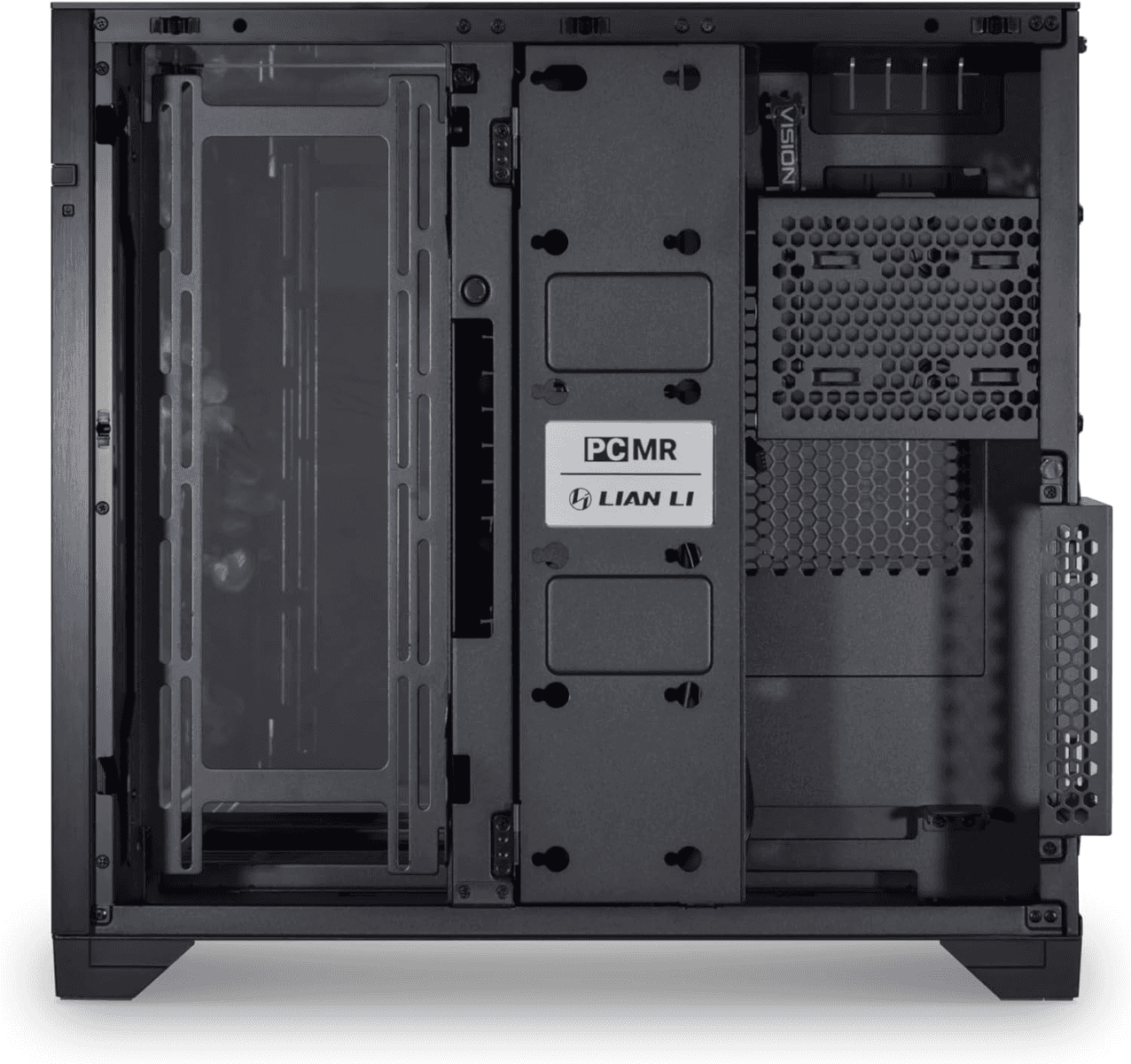 Lian Li O11 Vision Tower Computer Case, Steel & 3mm Tempered Glass Materials, 360mm Radiator & 8x 120mm Fan Support, Cable Management, Dual-Chamber Layout, Dust Filters, Chrome | G99.011VC.00 thumbnail 7