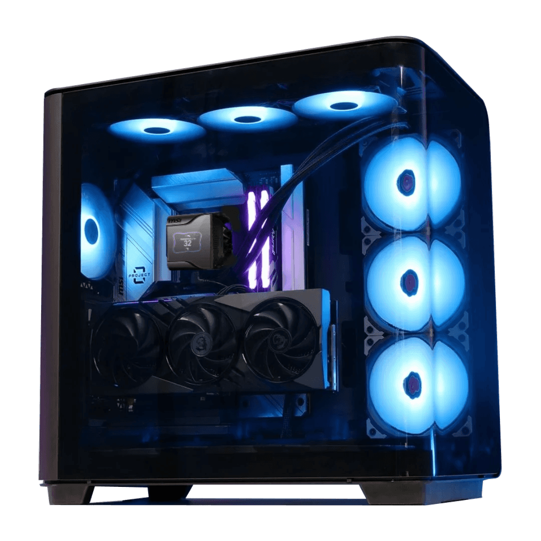 MSI Powered AI & High-End Rendering Workstation: Intel Core i9-13900KS + MSI RTX 5090 OC 32GB GDDR7, 96GB DDR5 6000MHz, 4TB Samsung 9100 PRO PCIe Gen5 NVMe (14,800MB/s), 360mm MSI 360 IPS LCD AIO, 1600W Titanium ATX 3.1, WiFi 6E - thumbnail 1