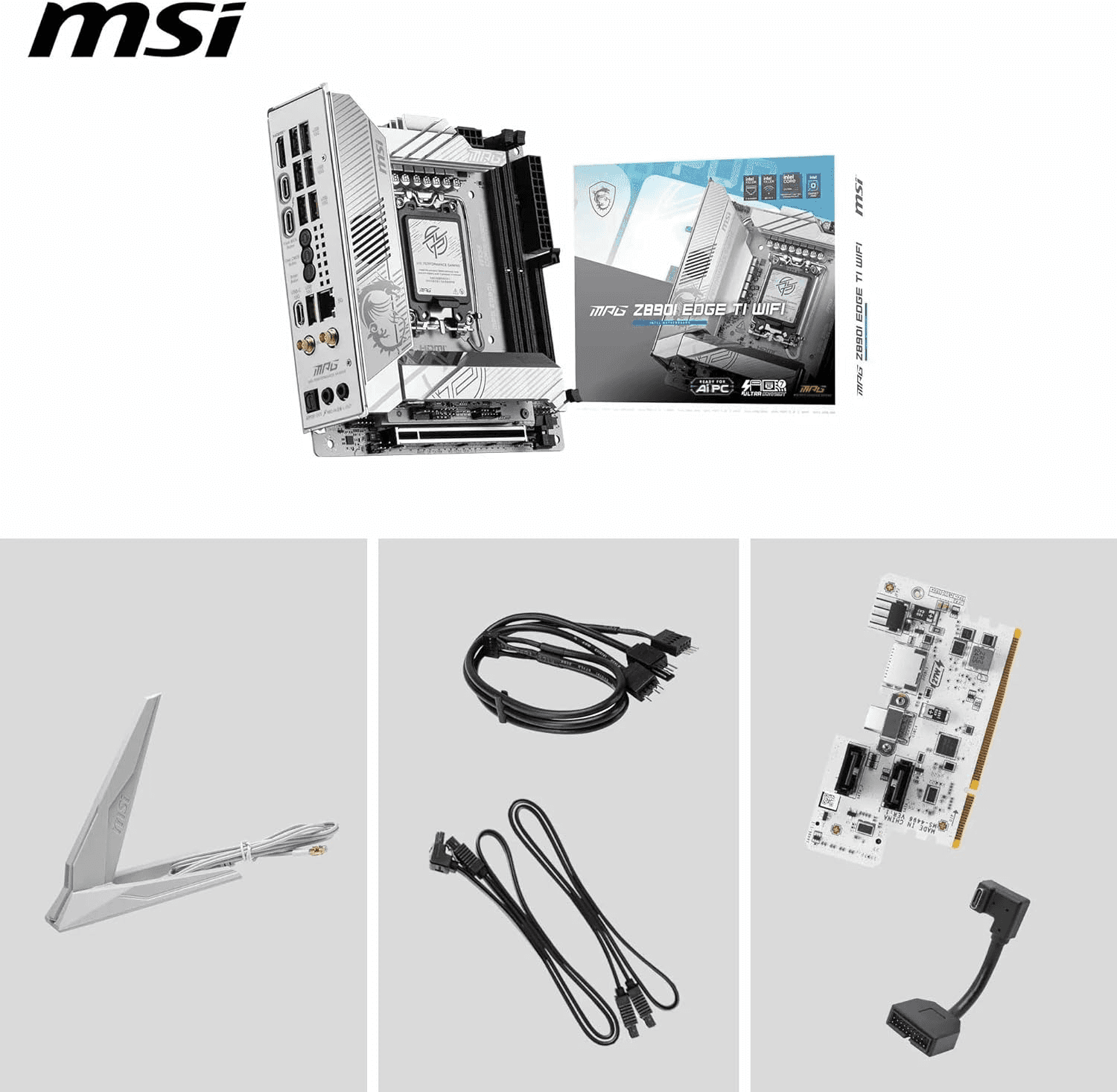 MSI MSI MPG Z890I Edge Ti WiFi LGA 1851 Mini ITX Motherboard, Intel Z890 Chipset, 2x DDR5 UDIMM Slots, Up to 128GB Max Memory, 1x PCI-E x16 Slots, 4x M.2 Slots, WiFi & BT Connectivity | 911-7E33-004 - thumbnail 4