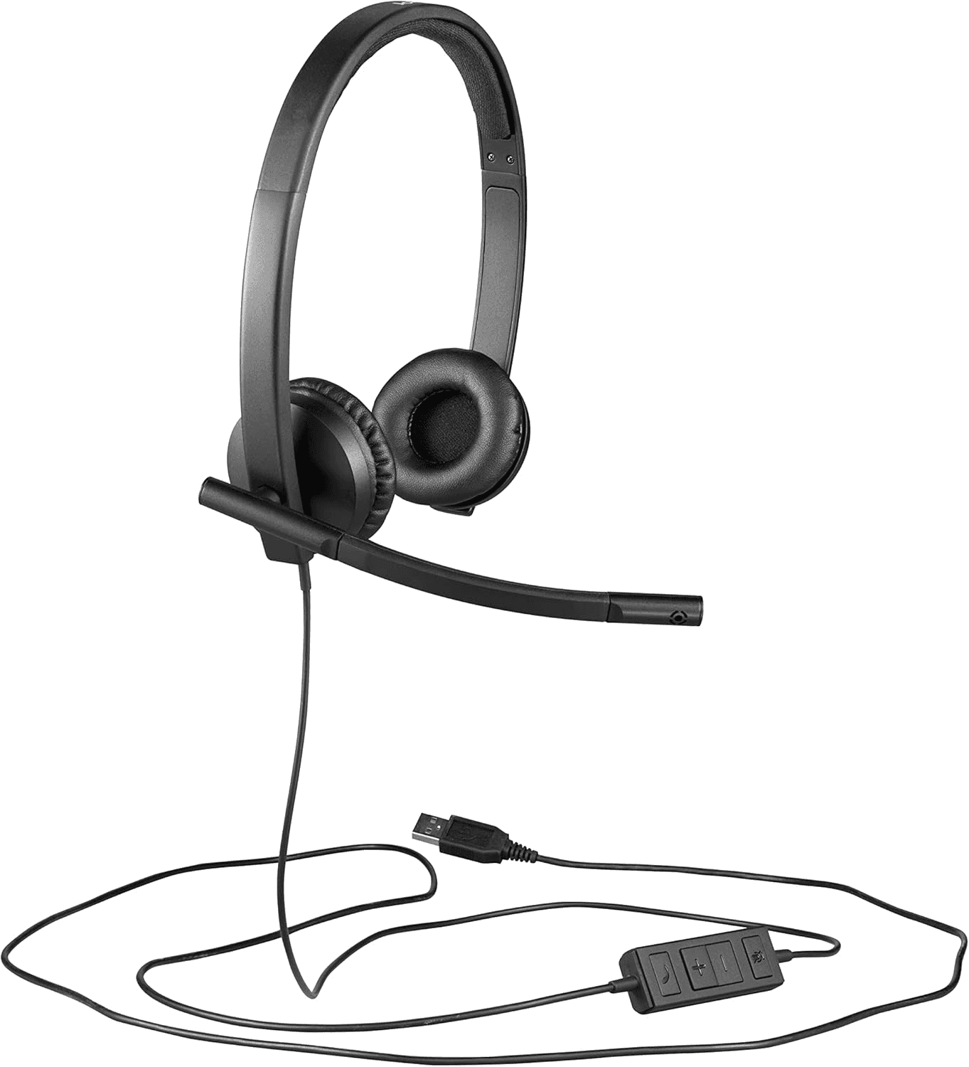 Logitech Logitech H570e Wired Headset, Stereo Headphones with Noise-Cancelling Microphone, USB, In-Line Controls with Mute Button, Indicator LED, PC/Mac/Laptop - Black - thumbnail 2