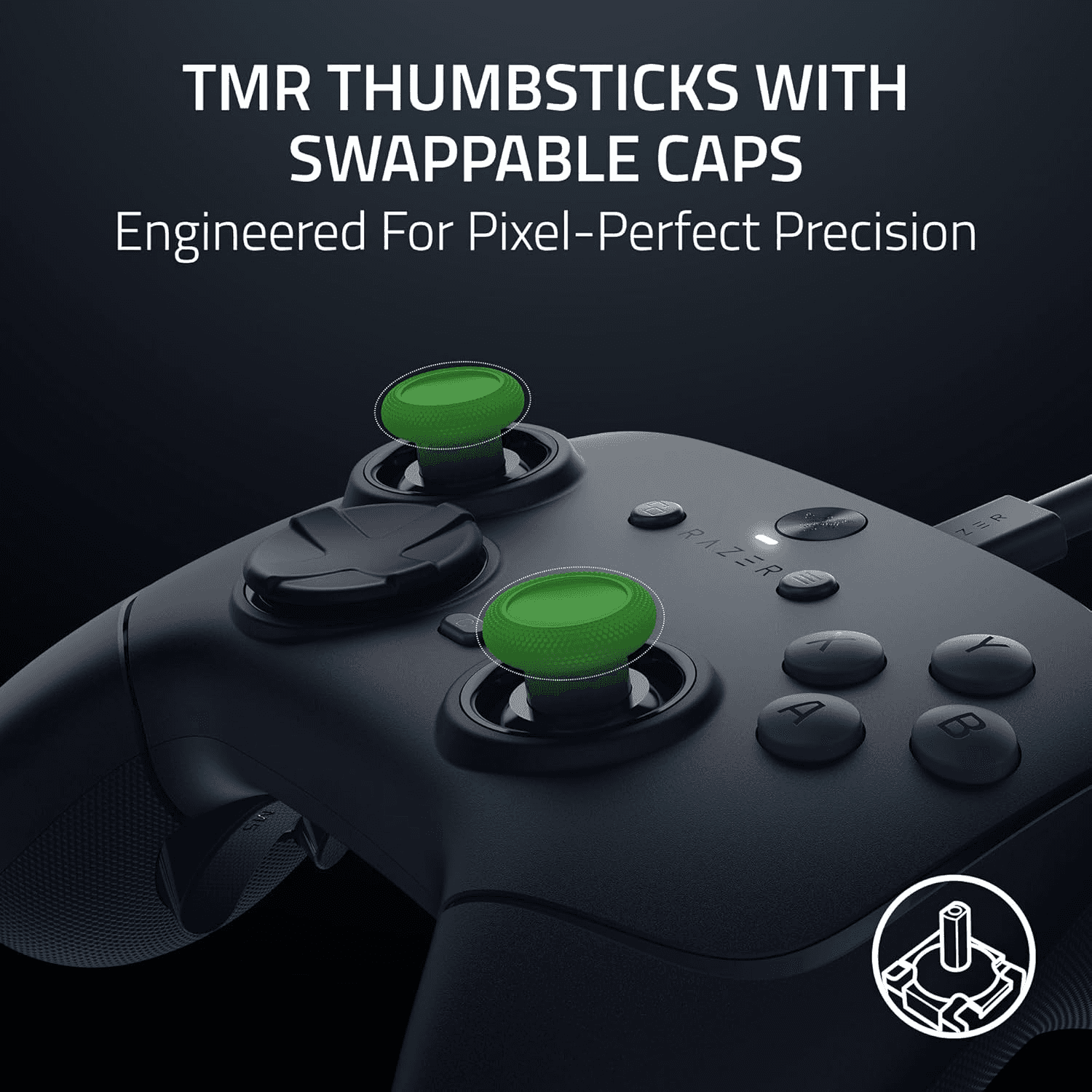 RAZER Razer Wolverine V3 Tournament Edition Wired PC Gaming Controller,  8K Hz Polling Rate, Hall Effect Thumbsticks, Mecha-Tactile Buttons, Black | RZ06-05550100 - thumbnail 3