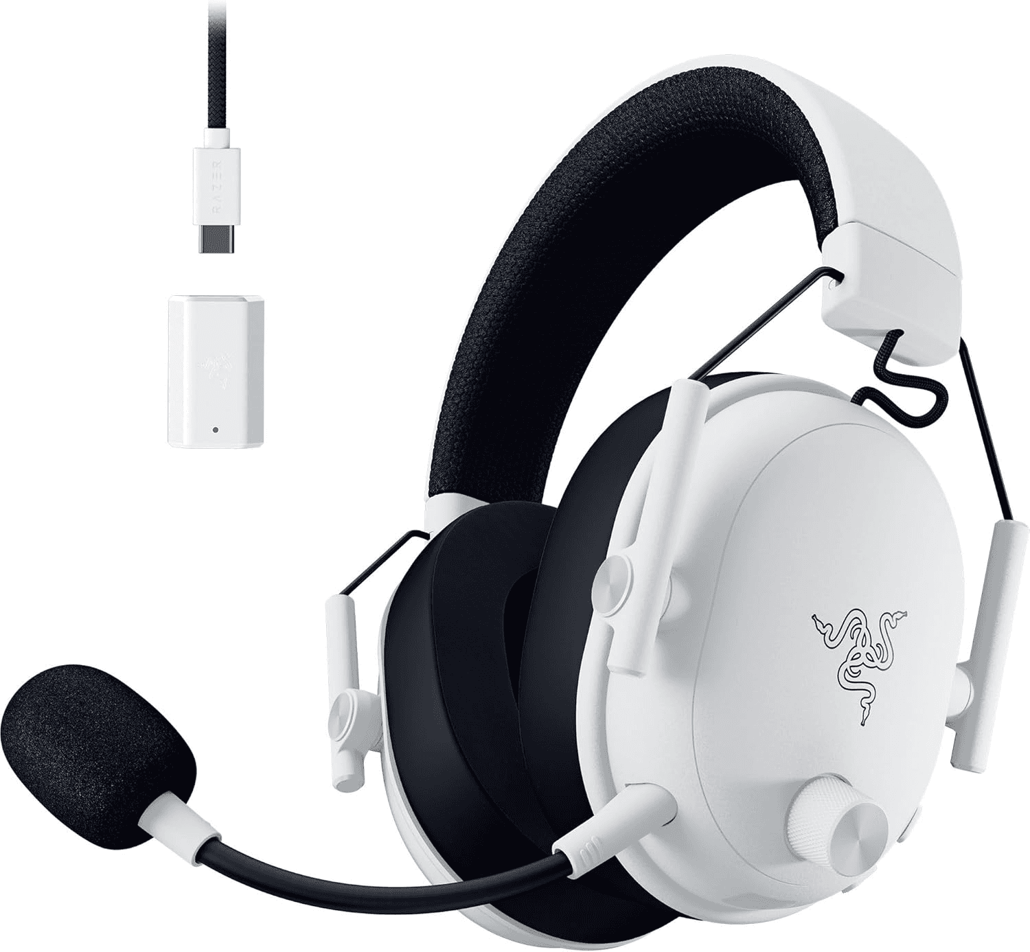 RAZER Razer BlackShark V3 White Wireless Gaming Headset: 2.4GHz Ultra-Low Latency HyperSpeed, TriForce 50mm Titanium Drivers, HyperClear Super Wideband Mic, 70-Hour Battery | RZ04-05410400-R3M1 - thumbnail 1