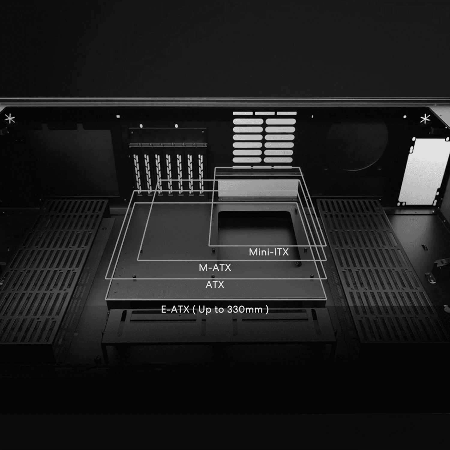 LIAN LI Lian-Li DK07 Motorized Desk Station, 805mm x 1480mm Desk, Adjustable Height, Up to 480mm Radiator & 14x Fan Support, Steel, 6.0mm Tempered Glass, Aluminum Material, Wood | G99.DK07X-WD.10UK - thumbnail 3