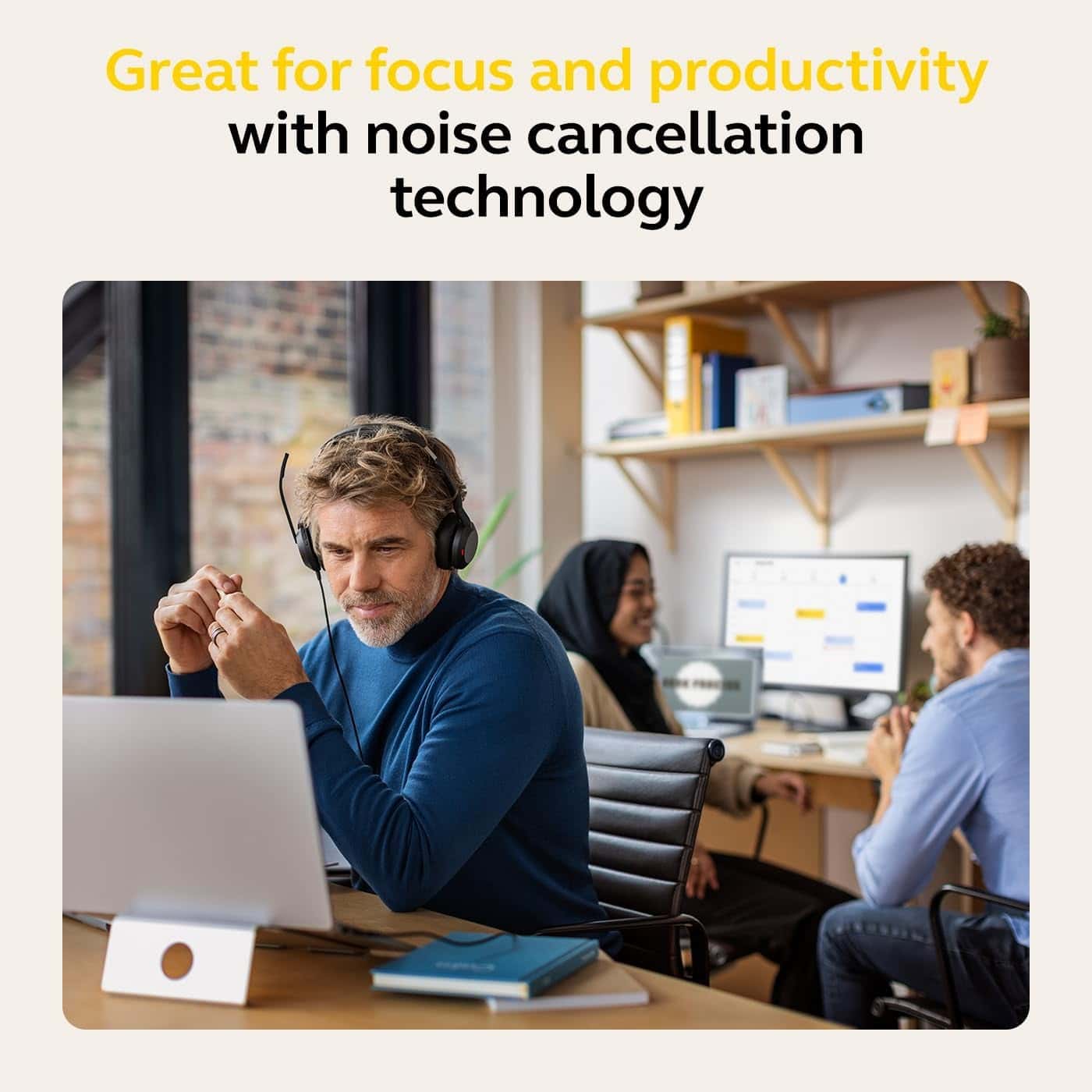 Jabra Jabra Evolve2 50 Wired Stereo Headset AirComfort Technology, Noise-Cancelling Mics & Active Noise Cancellation, MS Teams Certified, Works with All Other Platforms,USB-C, Black | 25089-999-899 - thumbnail 5