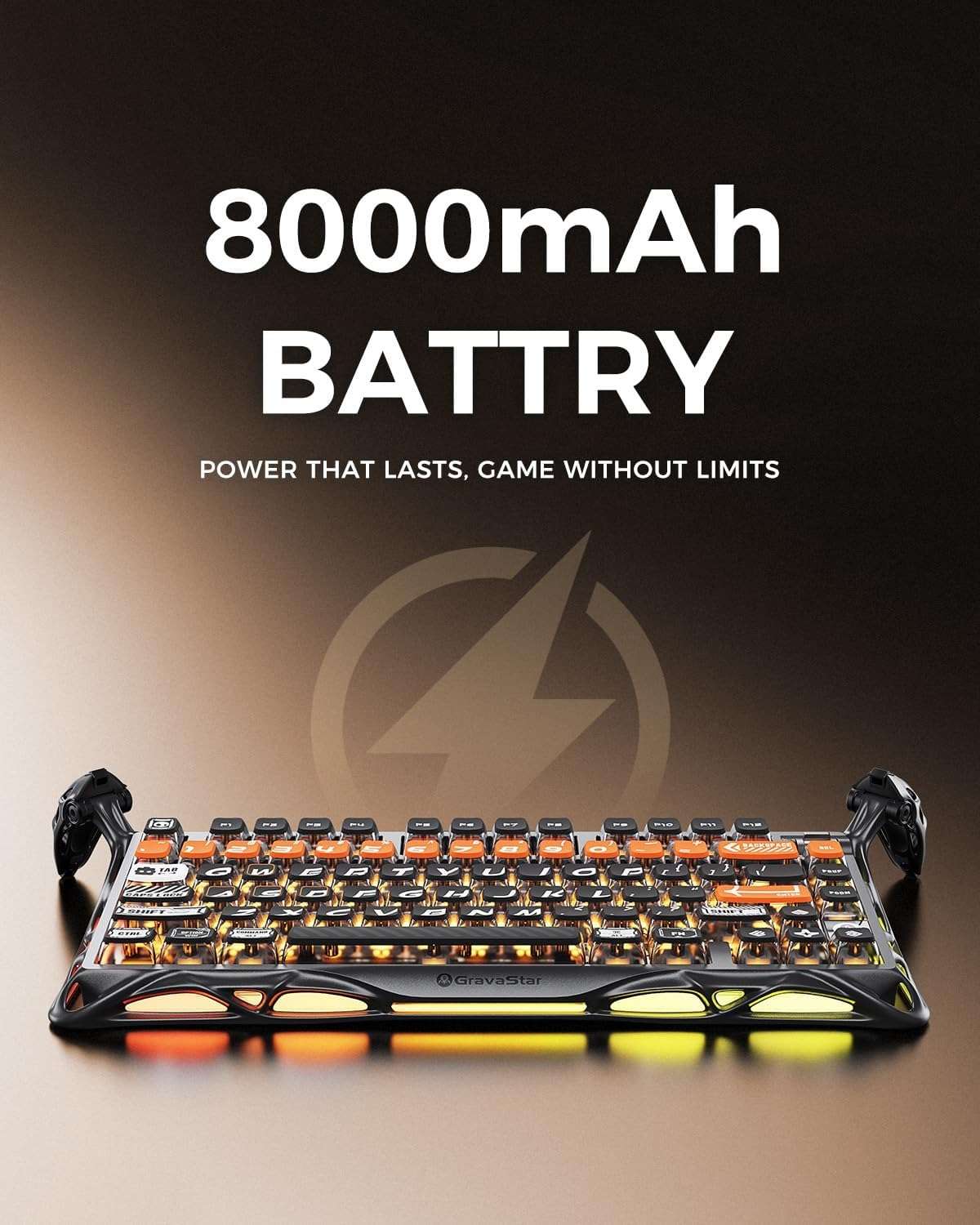 Gravastar GravaStar Mercury K1 Pro Gaming Keyboard, Wireless, Aluminium Alloy, 75% Layout, Custom Mechanical Keyboard, Durable Design with Unique Aesthetics, CyberFlare - thumbnail 3