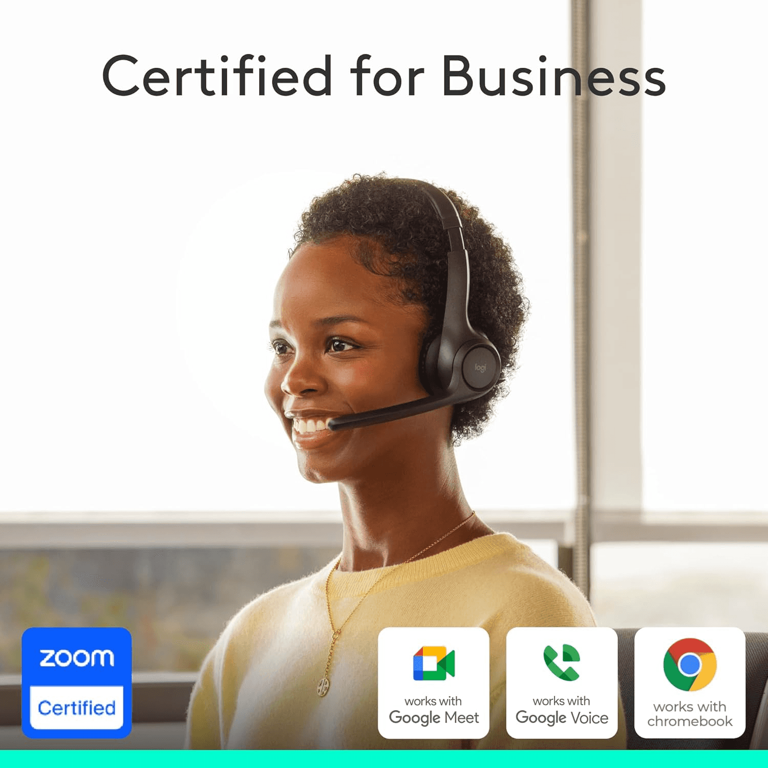 Logitech Logitech Zone 305 for Business, Wireless Bluetooth Headset with Microphone, for Google Meet, Google Voice, Zoom, Compatible with Windows, Mac, Chrome, Linux, iOS, iPadOS, Android - thumbnail 9