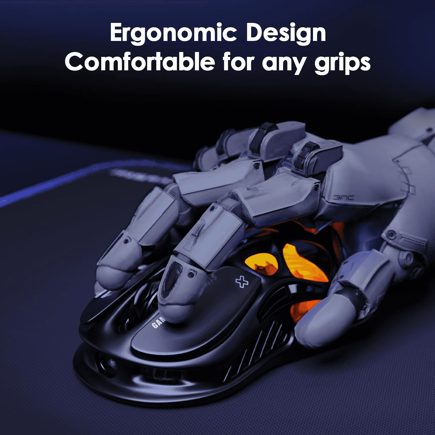 GravaStar Mercury M2 Wireless Gaming Mouse Stealth Black, 26,000 DPI, PAW3395DM Sensor, 79g Lightweight, RGB, 5 Programmable Buttons thumbnail 4