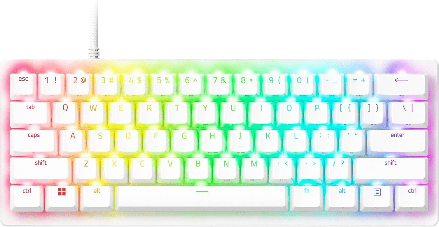 RAZER Razer Huntsman V3 Pro Mini White 60% Wired Esports Gaming Keyboard, Razer Analog Optical Switch Gen-2, Razer Snap Tap, N-key Rollover with Anti-ghosting, Fully programmable keys, US English | RZ03-04991700-R3M1 - thumbnail 1