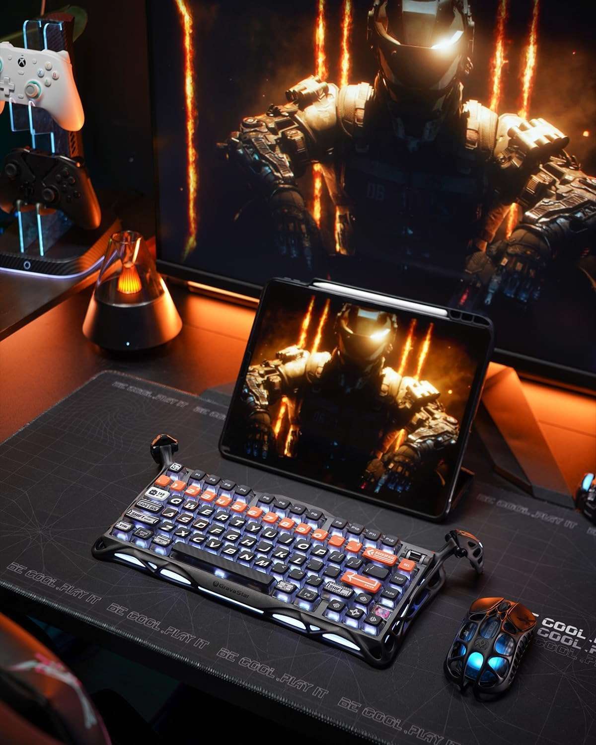 Gravastar GravaStar Mercury K1 Pro Gaming Keyboard, Wireless, Aluminium Alloy, 75% Layout, Custom Mechanical Keyboard, Durable Design with Unique Aesthetics, CyberFlare - thumbnail 2