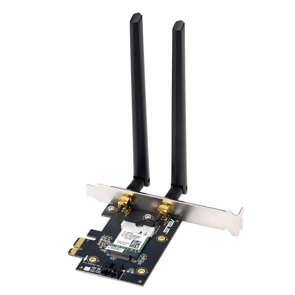 ASUS PCE-AX1800 WiFi 6 Adapter, Bluetooth 5.2, WPA3 Security, 1800Mbps Speed, 2.4GHz/5GHz RATE, OFDMA, MU-MIMO | 90IG07A0-MO0B00 thumbnail 2