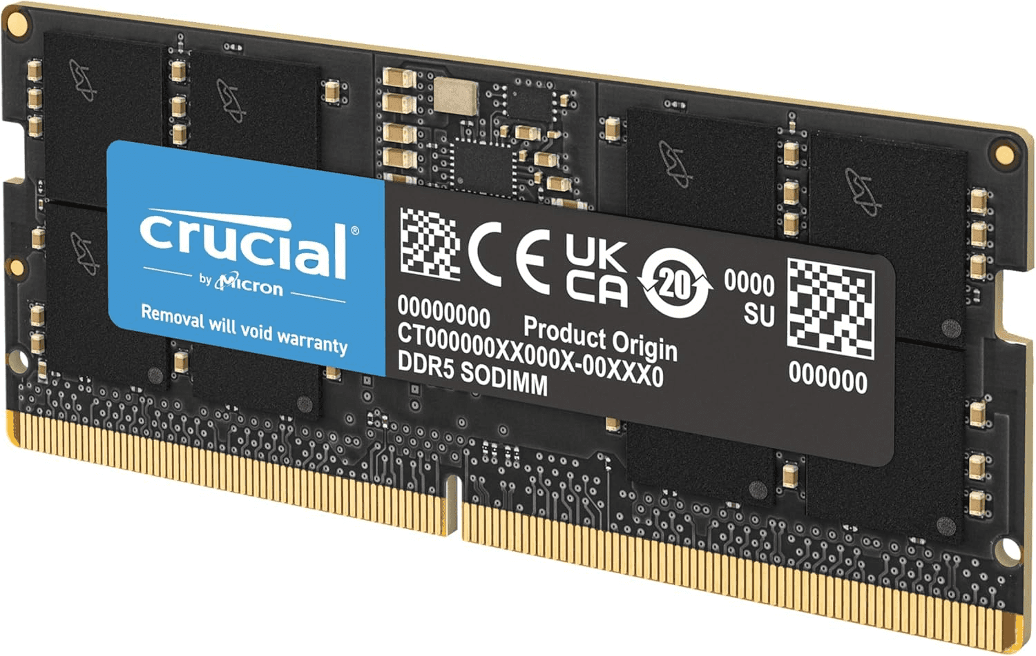 Crucial 32GB DDR5-5600 MHz SODIMM Laptop Memory, CL46 CAS Latency, 46-45-45 Extended Timings, 1.1V Operating Voltage, Unbuffered, 262 Pin, Black | CT32G56C46S5 thumbnail 2