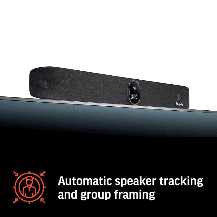 HP Poly - Studio X70 Video Bar + TC8 Touch Controller (Plantronics + Polycom) - Premium 4K Audio & Video Conferencing for Large Conference Rooms - Camera, Speakers, Mics - Works with Teams, Zoom & More | 8L531AA#ABB thumbnail 3