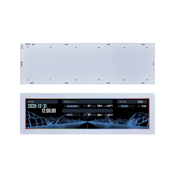 LIAN LI Lian Li 8.8″ White Universal Screen (US88v1), 8.8 Inch IPS LCD, 1920×480, 60Hz, 500 nits, USB Plug & Play, no GPU output required,  Landscape/portrait orientation, multi-screen expansion | SM088W - thumbnail 2
