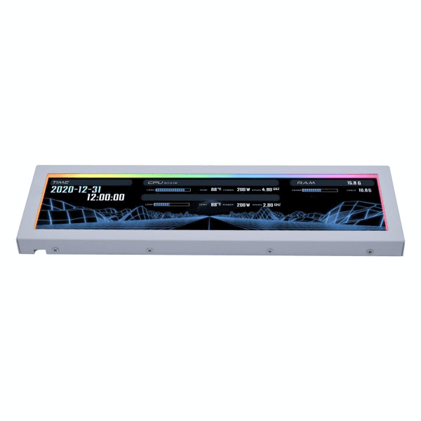 LIAN LI Lian Li 8.8″ White Universal Screen (US88v1), 8.8 Inch IPS LCD, 1920×480, 60Hz, 500 nits, USB Plug & Play, no GPU output required,  Landscape/portrait orientation, multi-screen expansion | SM088W - thumbnail 3