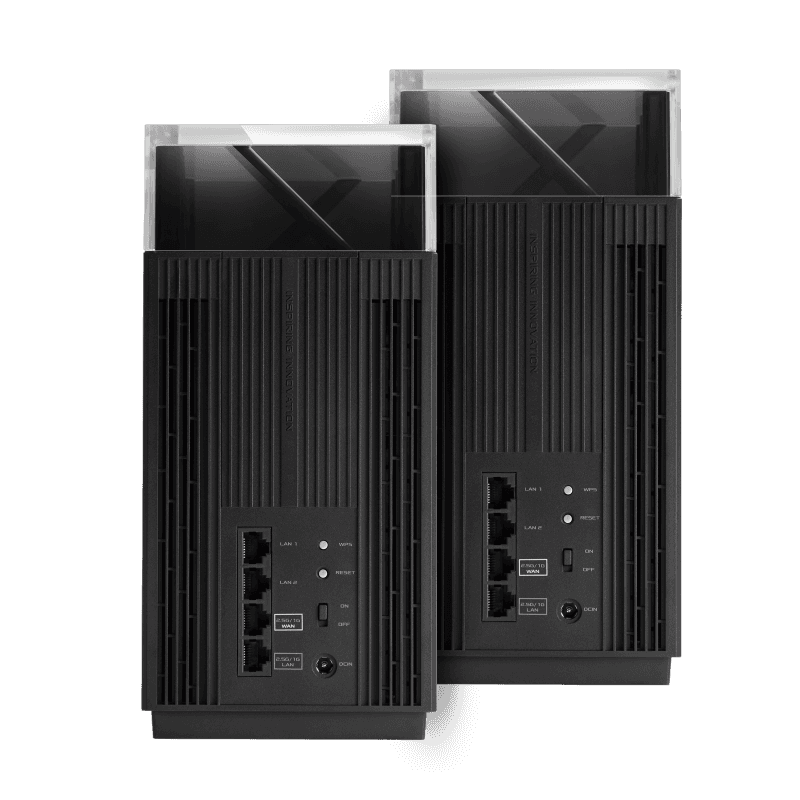 Asus Asus ZenWiFi Pro ET12 AX11000 Tri-Band WiFi 6E Router, Up to 11Gbps Data Rate, Coverage up to 6000 Sq.ft, Dual 2.5G Ports, AiMesh, Included Lifetime Internet Security, 2 Pack, Black | 90IG05Z0-MO3A20 - thumbnail 4