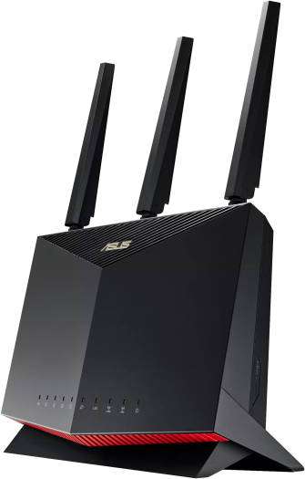 Asus ASUS RT-AX86U Pro AX5700 Wireless Router, Up to 5665 Mb/s, Dual-Band, 4x Ethernet Ports, AiProtection Pro, Red-Black | 90IG07N0-MU2B00 - thumbnail 1