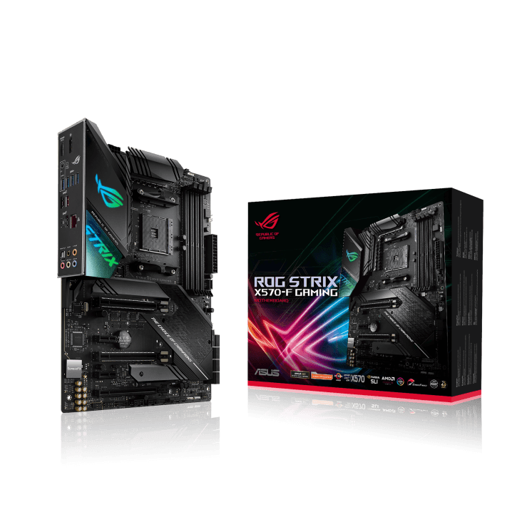 Asus ASUS ROG Strix X570-F Gaming  AMD X570 ATX gaming motherboard with PCIe 4.0, Intel Gigabit Ethernet, 14 power stages, dual M.2 with heatsinks, SATA 6Gb/s, USB 3.2 Gen 2 and Aura Sync RGB lighting | 90MB1160-M0EAY0 - thumbnail 1