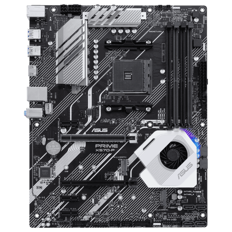 Asus ASUS PRIME X570-P AMD AM4 ATX Motherboard, PCIe 4.0, 12 DrMOS power stages, DDR4 4400MHz, dual M.2, HDMI, SATA 6Gb/s, USB 3.2 Gen 2 and Aura Sync RGB header | 90MB11N0-M0EAY0 - thumbnail 4