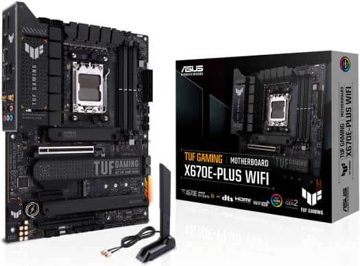 Asus Asus Tuf Gaming X670E-Plus Wifi ATX DDR5 Motherboard, Socket AM5, Max 128GB Memory, PCIe 5.0, AMD X670 Chipset, Tuf LAN Guard, Wi-Fi 6E, Bluetooth v5.2,  Realtek 2.5Gb Ethernet | 90MB1BK0-M0EAY0 - thumbnail 1