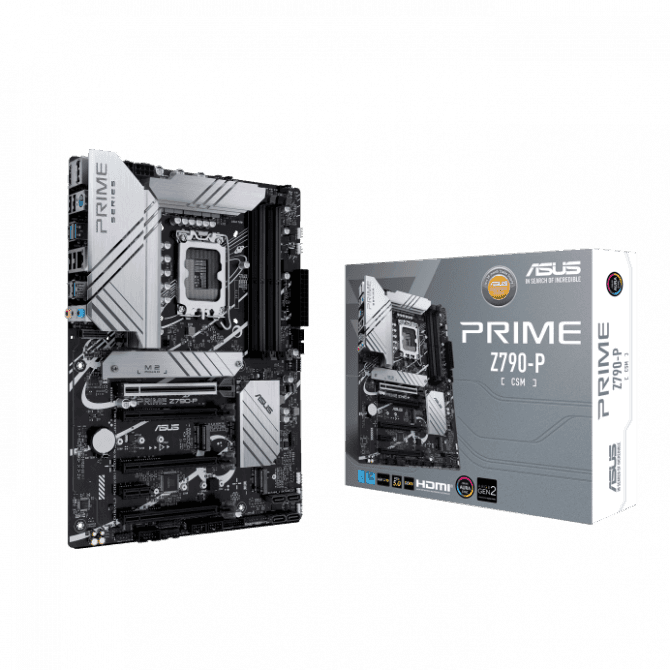 Asus ASUS Prime Z790-P-CSM, Intel Z790 LGA 1700 ATX motherboard with PCIe 5.0, three M.2 slots, 14+1 DrMOS, DDR5, Realtek 2.5 Gb LAN, HDMI, DP, USB 3.2 Gen 2x2 Type-C, front USB 3.2 Gen 2 Type-C, Thunderbolt (USB4) support, Arua Sync | 90MB1CK0-M0EAYC - thumbnail 2