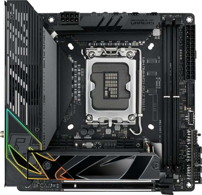 ASUS ROG STRIX Z790-I GAMING WIFI  Intel Z790 LGA 1700 Mini-ITX Motherboard , 10 + 1 power stages, DDR5, 2X M.2 slots, PCI 5.0 NVMe SSD slot, PCIe 5.0 x16 SafeSlot |  90MB1CM0-M0EAY0 thumbnail 2