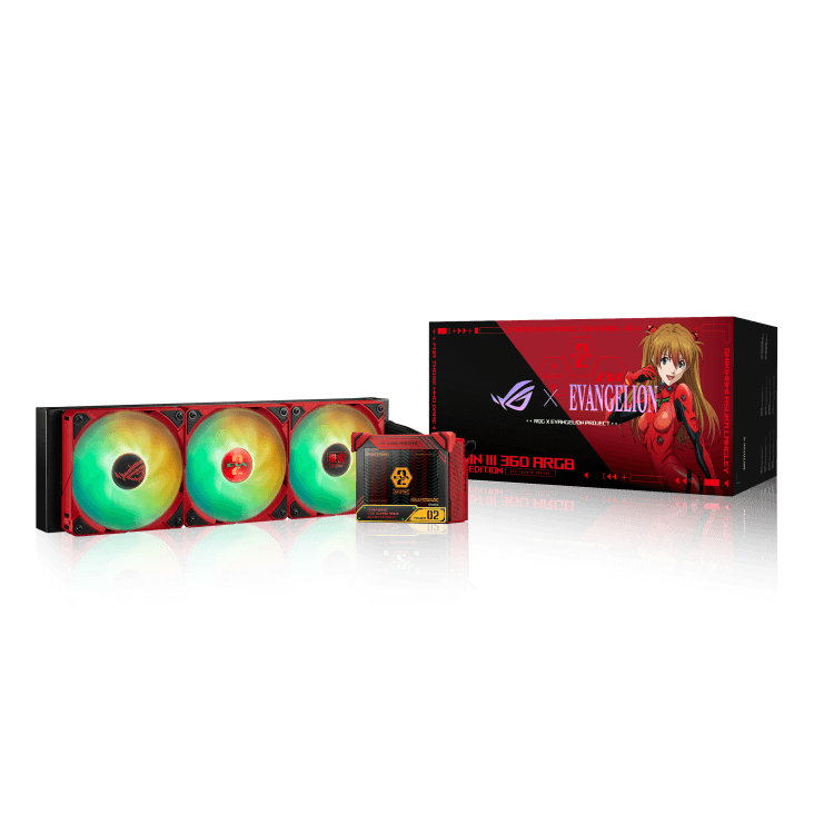 Asus ASUS ROG Ryujin III 360 EVA-02 Edition aRGB Liquid CPU Cooler, 3.5" Full Color LCD, 2200 RPM Fan Speed, 3x 120mm Magnetic Daisy-Chainable Fan, 360mm Radiator,  70.07 CFM Airflow | 90RC00L3-M0UAY0 - thumbnail 8