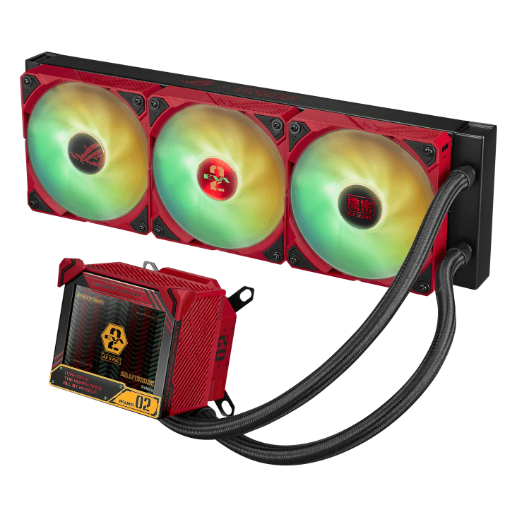 Asus ASUS ROG Ryujin III 360 EVA-02 Edition aRGB Liquid CPU Cooler, 3.5" Full Color LCD, 2200 RPM Fan Speed, 3x 120mm Magnetic Daisy-Chainable Fan, 360mm Radiator,  70.07 CFM Airflow | 90RC00L3-M0UAY0 - thumbnail 5