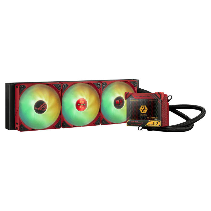 Asus ASUS ROG Ryujin III 360 EVA-02 Edition aRGB Liquid CPU Cooler, 3.5" Full Color LCD, 2200 RPM Fan Speed, 3x 120mm Magnetic Daisy-Chainable Fan, 360mm Radiator,  70.07 CFM Airflow | 90RC00L3-M0UAY0 - thumbnail 11