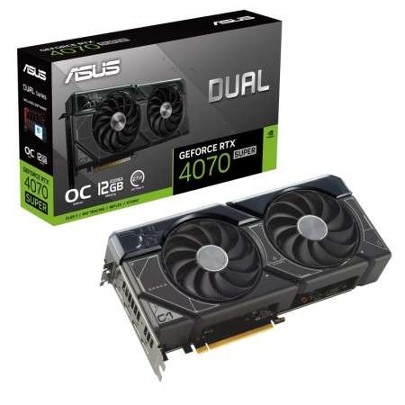 Asus Asus Dual GeForce RTX 4070 SUPER OC Graphics Card, 12GB GDDR6X 192-Bit Memory, 2550 MHz OC Boost Clock, 21 Gbps Memory Speed, 7168 CUDA Cores, PCI Express 4.0 | 90YV0K82-M0NA00 - thumbnail 2