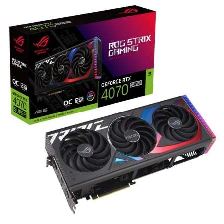 Asus ASUS ROG Strix GeForce RTX 4070 SUPER OC Graphics Card, 12GB GDDR6X 192-bit Memory, 2640 MHz Boost Clock, 21 Gbps Memory Speed, 7168 CUDA, PCI E 4.0, HDMI 2.1 / DP 1.4a | 90YV0KD0-M0NA00 - thumbnail 6