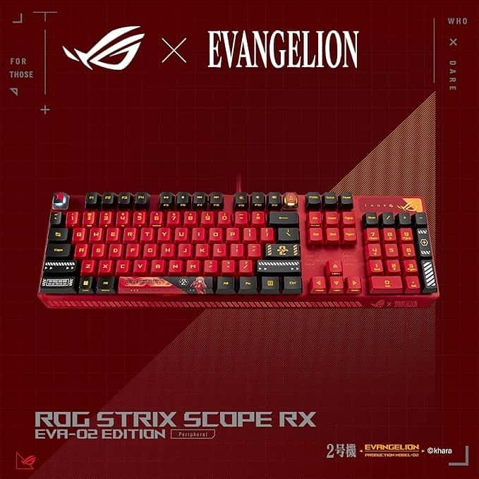 Asus ASUS ROG Strix Scope RX EVA-02 Edition, 100% RGB Gaming Keyboard, ROG RX Red Optical Mechanical Switches, IP57 Water Resistance, USB Passthrough, Wider Ctrl Key, Stealth Key, Macro Support, EVA-themed - thumbnail 6