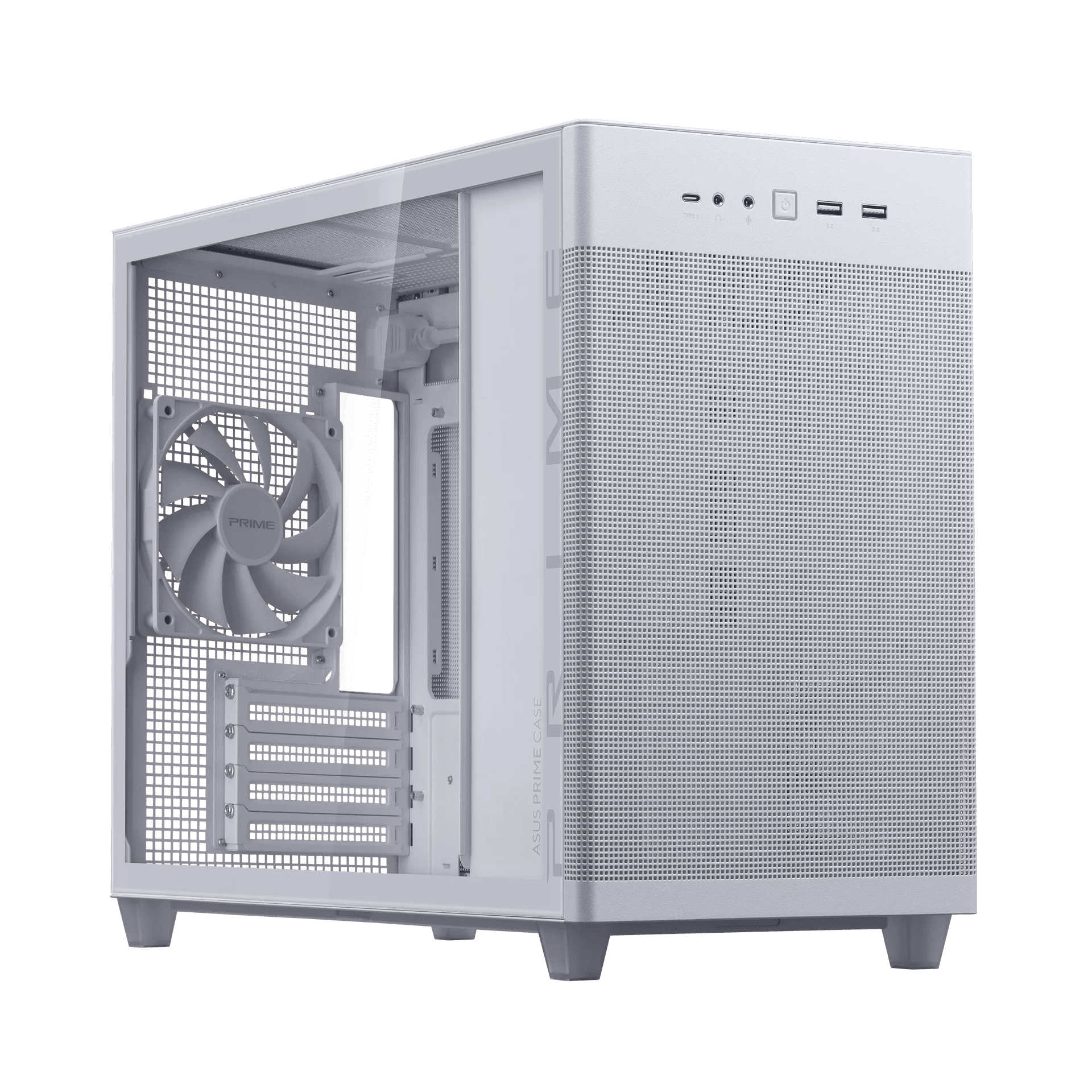 Asus Asus AP201 Prime Tempered Glass White Edition 33L MicroATX Case, Tool-Free Side Panels, Support For 360mm Coolers, 338mm Graphics Cards, Standard ATX PSU's, White | 90DC00G3-B39010 - thumbnail 1