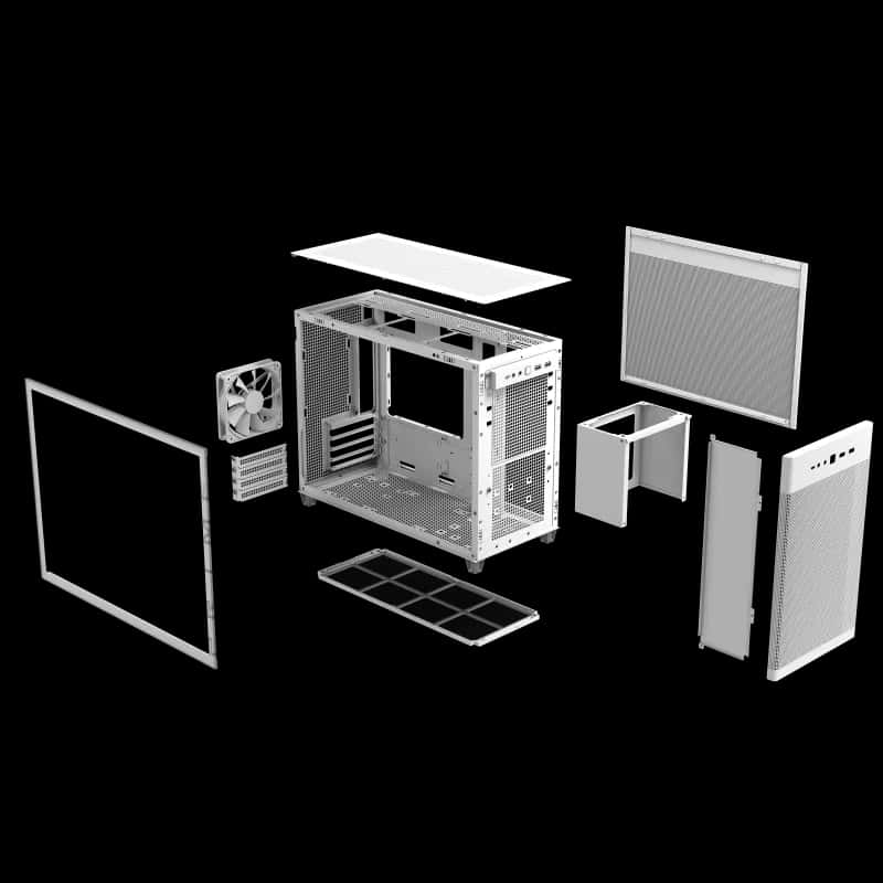 Asus Asus AP201 Prime Tempered Glass White Edition 33L MicroATX Case, Tool-Free Side Panels, Support For 360mm Coolers, 338mm Graphics Cards, Standard ATX PSU's, White | 90DC00G3-B39010 - thumbnail 8