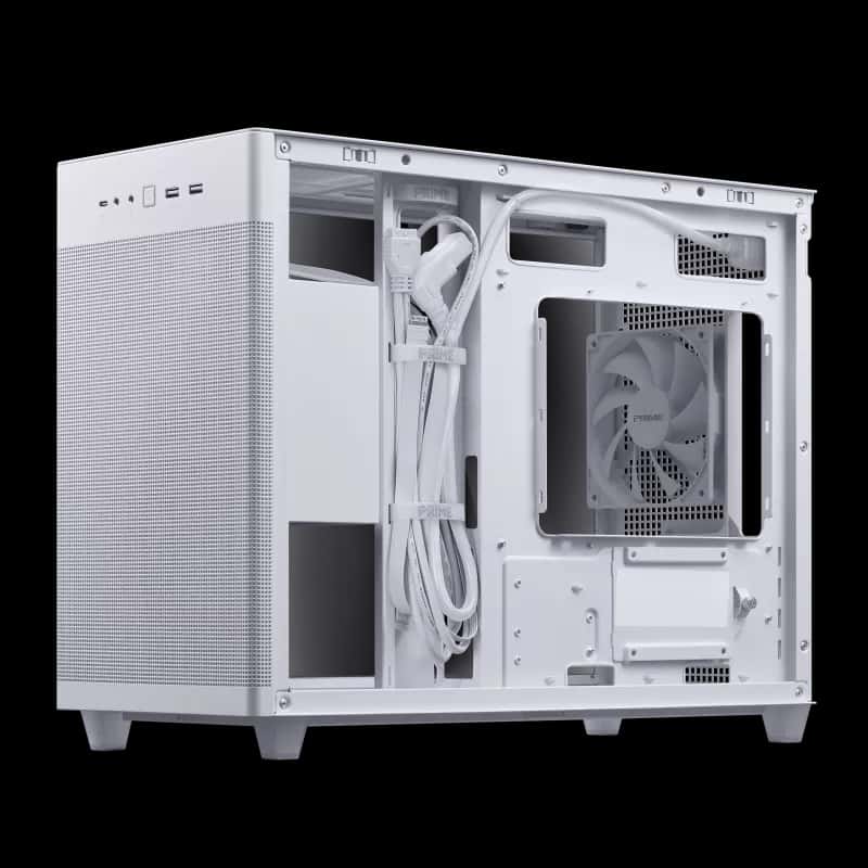 Asus Asus AP201 Prime Tempered Glass White Edition 33L MicroATX Case, Tool-Free Side Panels, Support For 360mm Coolers, 338mm Graphics Cards, Standard ATX PSU's, White | 90DC00G3-B39010 - thumbnail 4