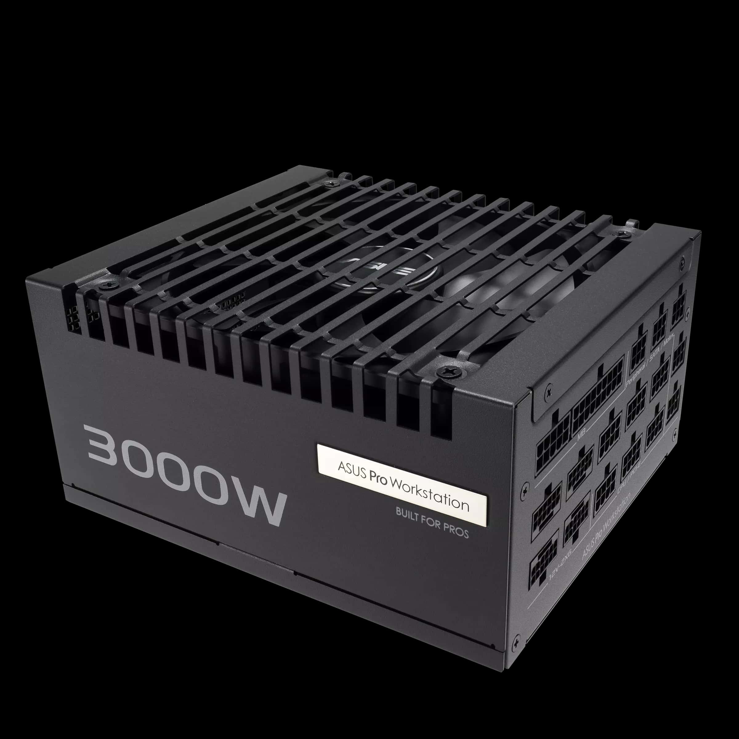 ASUS Pro WS 3000W Platinum Power Supply PSU, Heavy-duty PSU, ATX 3.1 compatible, PCIe 5.1 ready, Dual-ball fan bearings, 80 PLUS Platinum certified, Supports up to 4x GeForce RTX 5090 Graphics Cards |  90YE00Z0-B0EA00 thumbnail 8