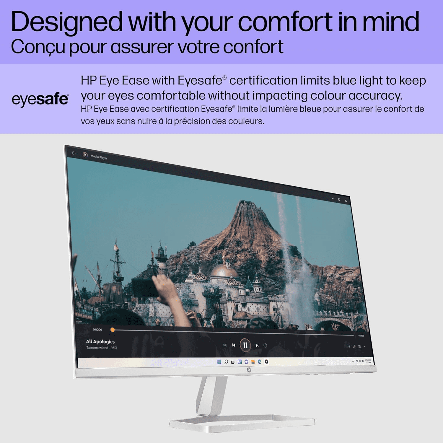 Hp HP 527sw Series 5 Display 27 Inch Monitor, FHD (1920 x 1080), IPS Panel, 99% sRGB, 1500:1 Contrast Ratio, 300 nits, 100 Hz, HP Eye Ease with Eyesafe Certification, 99% sRGB Color Gamut |  94F46AS - thumbnail 4
