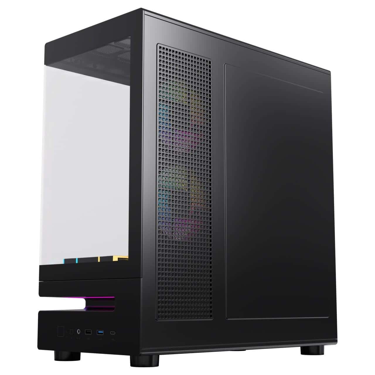 ACEGEEK Acegeek Clearion Black ATX Gaming Case, Dual Tempered Glass, Front Type-C, Pre-Installed 6x ARGB Fans | AG-CLEARION-BK - thumbnail 5