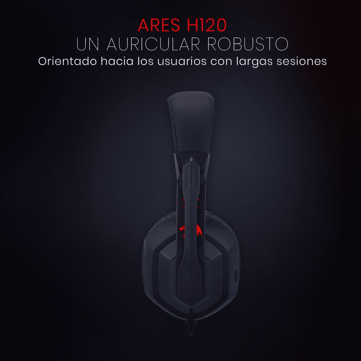 Redragon ARES H120 Gaming Headset, Stereo 3.5mm Jack, Noise-Reducing Over-Ear Cushions, 40mm Drivers, 2m Cable thumbnail 3