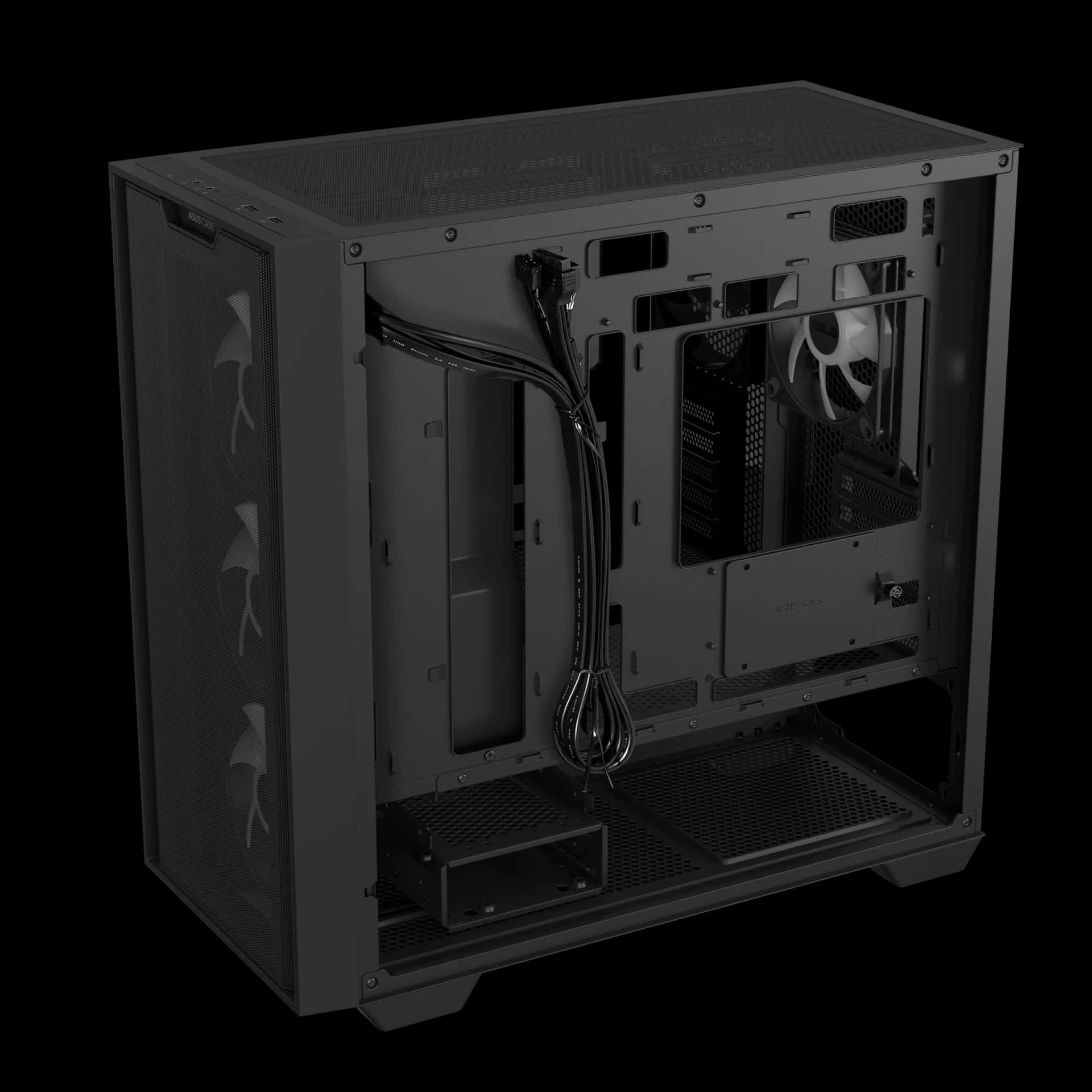 Asus ASUS A21 PLUS microATX Computer Case, 4x pre-installed ARGB fan, Supports Hidden-connector MoBo, 360mm radiators & 380mm Graphics cards | 90DC00H0-B19010 - thumbnail 5