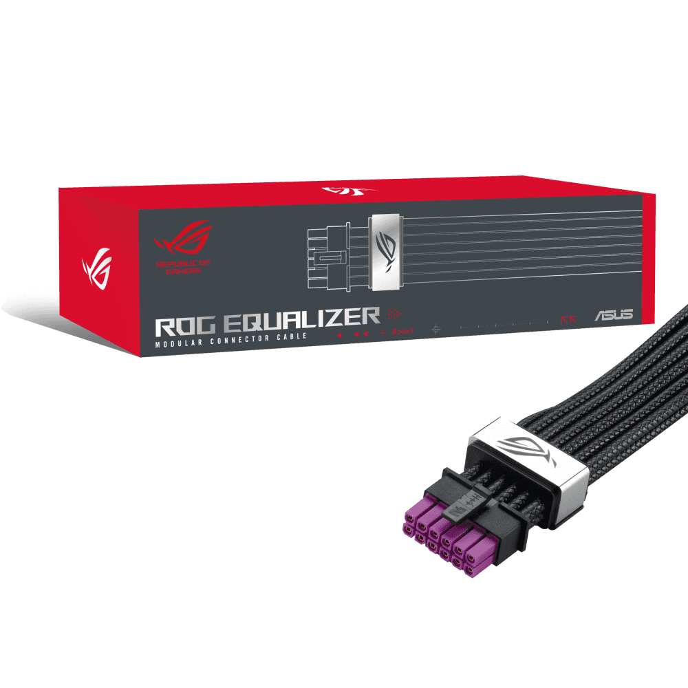 Asus ASUS ROG Equalizer 12V-2x6 PCIe Power Cable, ATX 3.1 & PCIe 5.1 Compliant, 750mm, 17A Load Capacity | 90YE00BN-B0QA00 - thumbnail 1