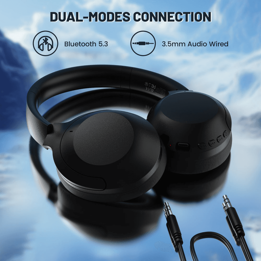 ATTACK SHARK ATTACK SHARK G300 ANC Wireless Headphones, Active Noise Cancelling, Foldable Ultra-Light Design, 40mm Neodymium Drivers, & Dual-Mode Connectivity, Black | G300 - thumbnail 2