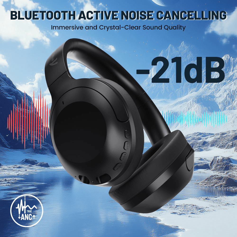 ATTACK SHARK ATTACK SHARK G300 ANC Wireless Headphones, Active Noise Cancelling, Foldable Ultra-Light Design, 40mm Neodymium Drivers, & Dual-Mode Connectivity, Black | G300 - thumbnail 4