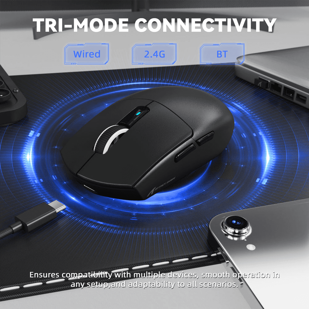 ATTACK SHARK ATTACK SHARK G3 Pro Wireless Gaming Mouse with Magnetic Charging Dock, 59g Ultra-Lightweight, PAW3311 25K DPI Sensor, Omron 100M Switches, & Tri-Mode, Black | G3 Pro - thumbnail 5