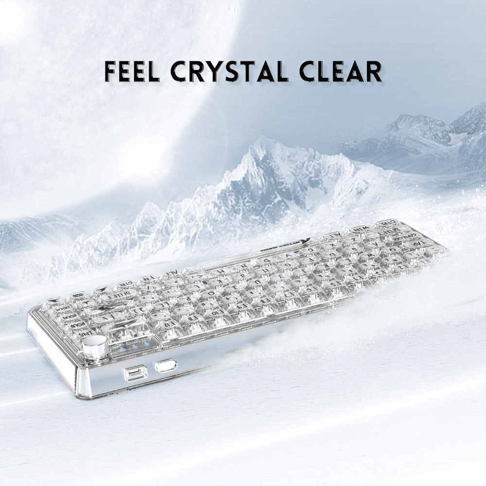 ATTACK SHARK ATTACK SHARK K75 Transparent Mechanical Keyboard, Wired, TKL Gasket Mount, QMK/VIA Support, & Custom Coiled Cable, White | K75 - thumbnail 3